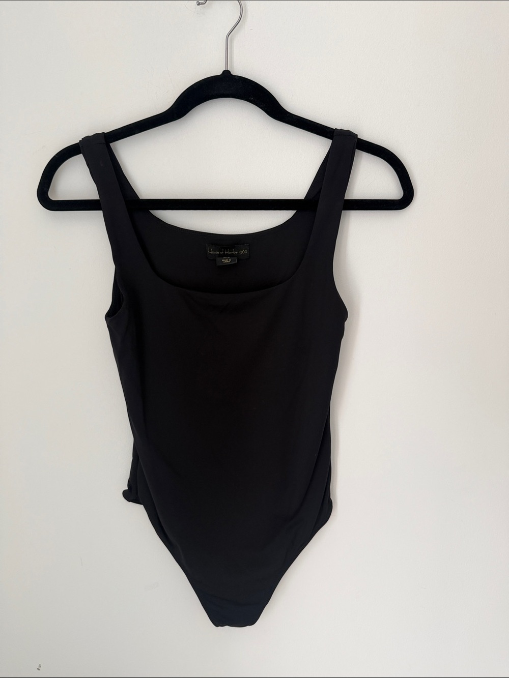House of Harlow 1960 Black Scoop Neck Bodysuit